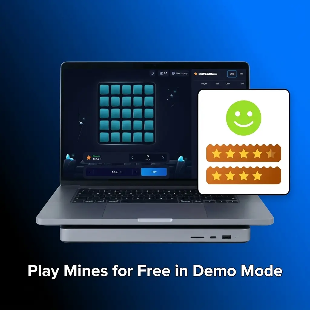 1win Mines game demo mode with free virtual credits, full grid access, and cashout feature visible