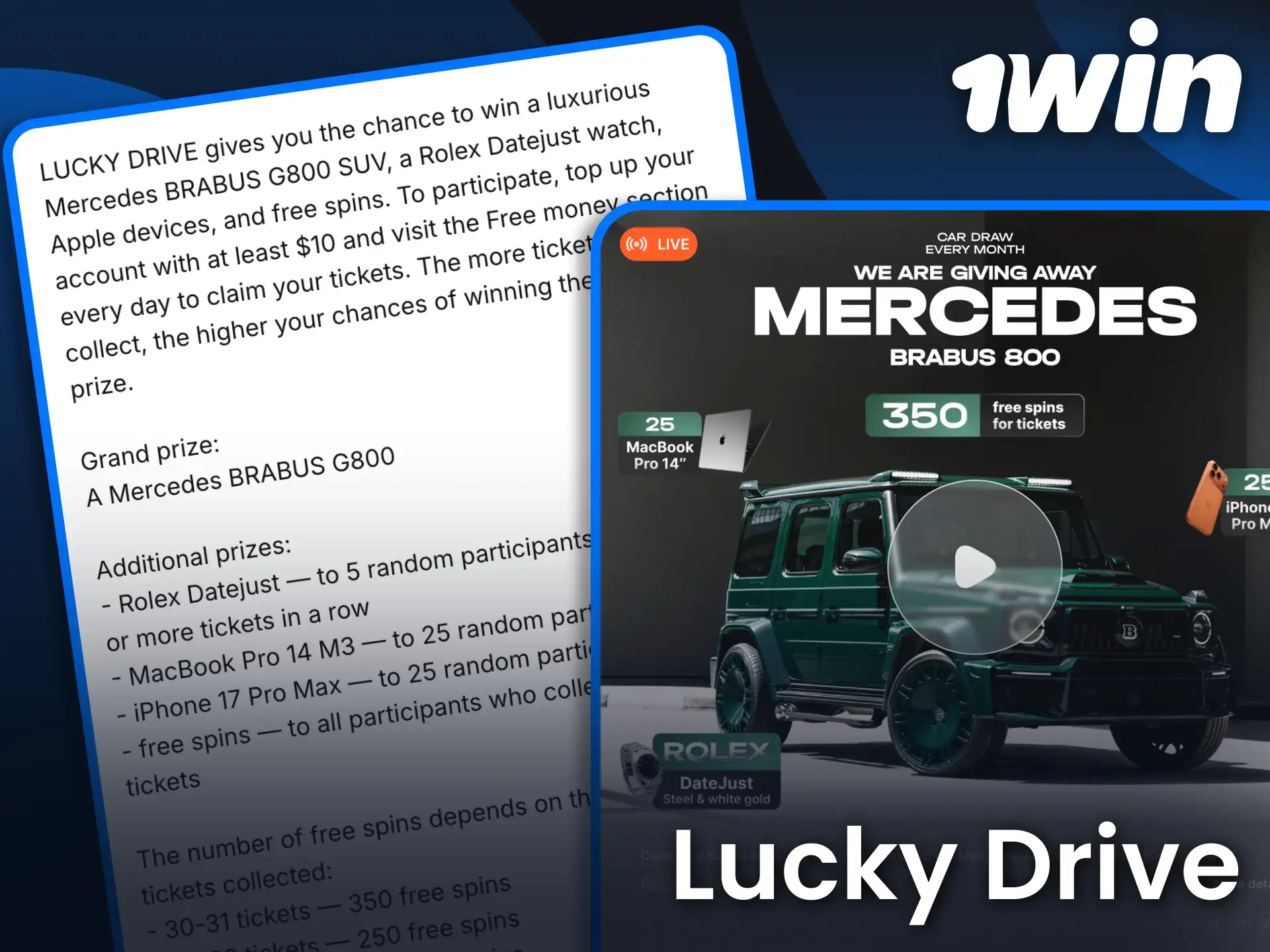 Take part in Lucky Drive on 1win and earn rewards through daily participation.
