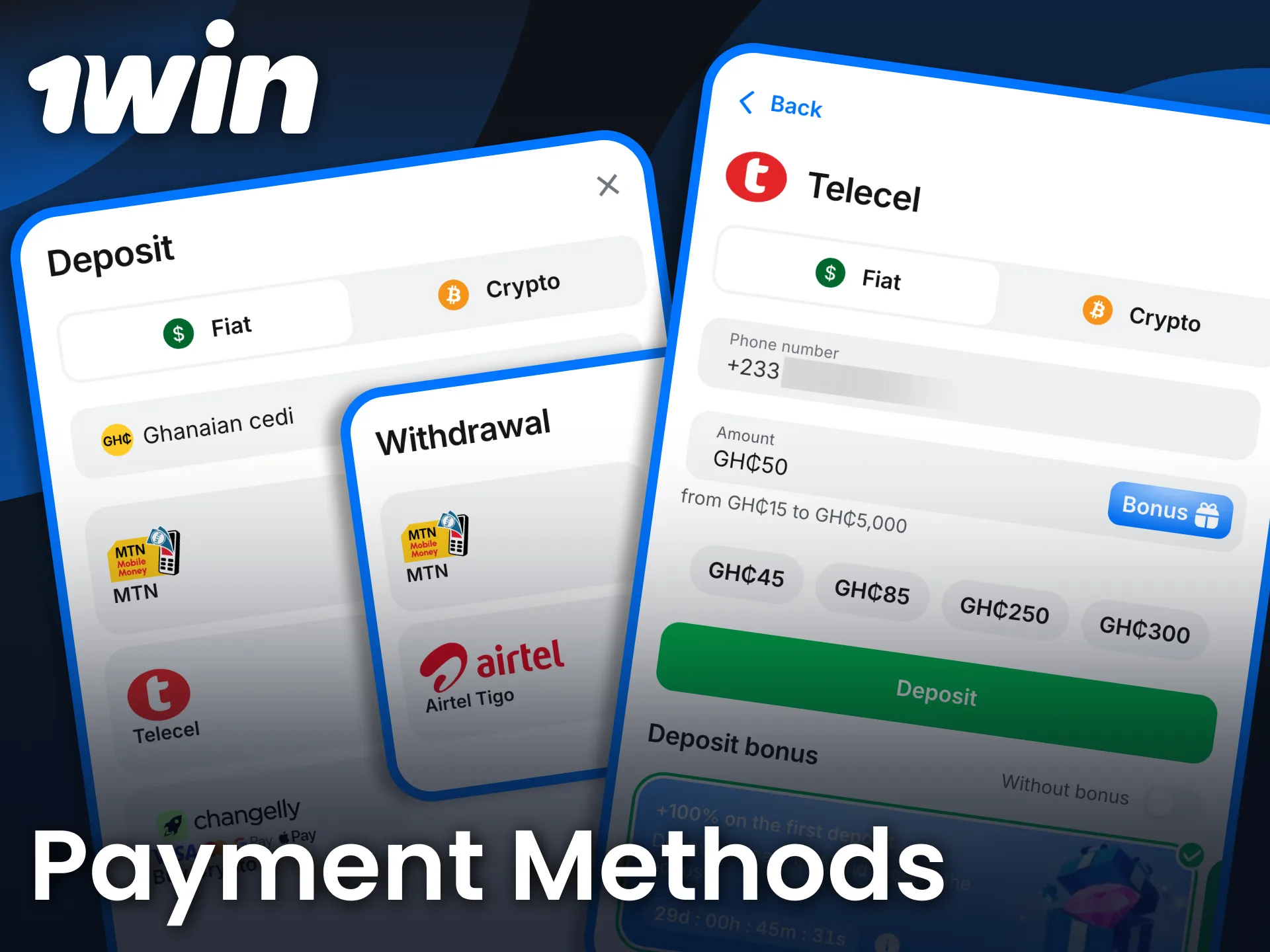 Access flexible funding options and efficient payouts through the 1win casino platform.