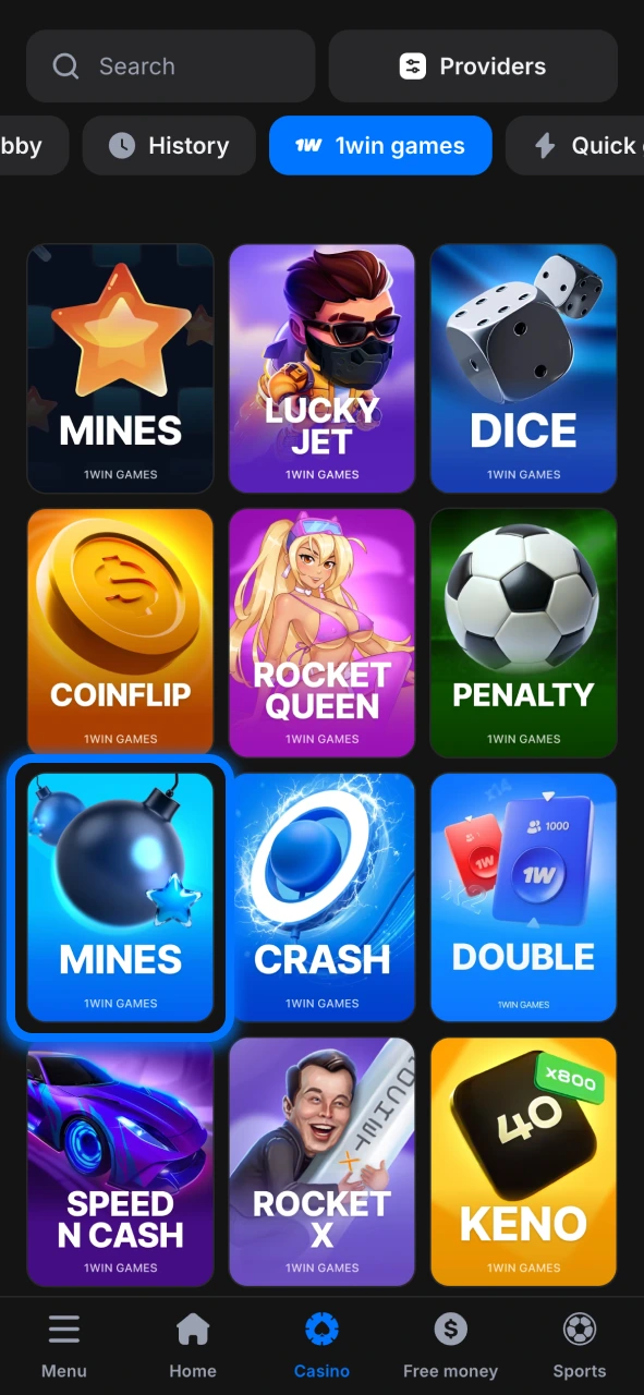 Open Mines on 1win and start exploring strategic gameplay.