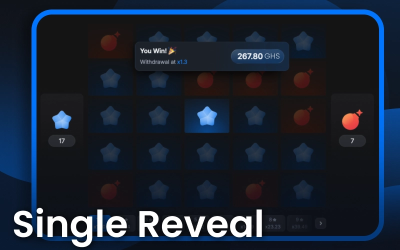 Chase larger Mines multipliers with a bold single-reveal approach.