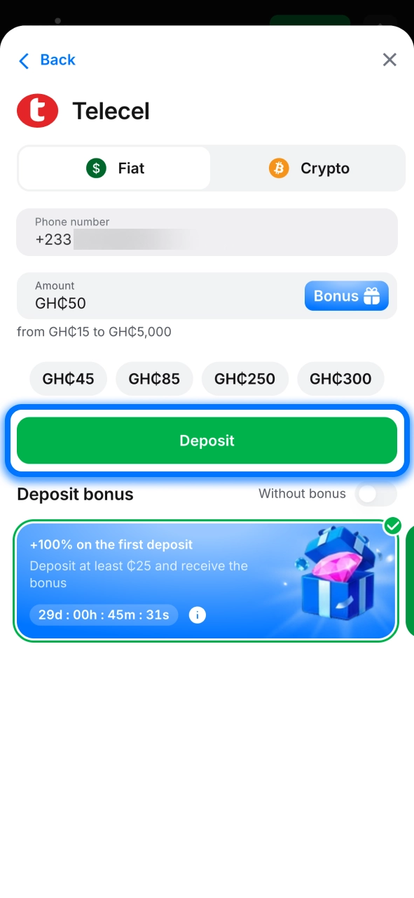 Confirm your payment on 1win and complete the deposit quickly.