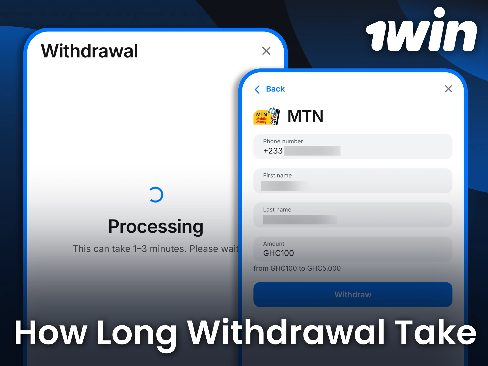 Discover how quickly withdrawals are processed on 1win in Ghana.