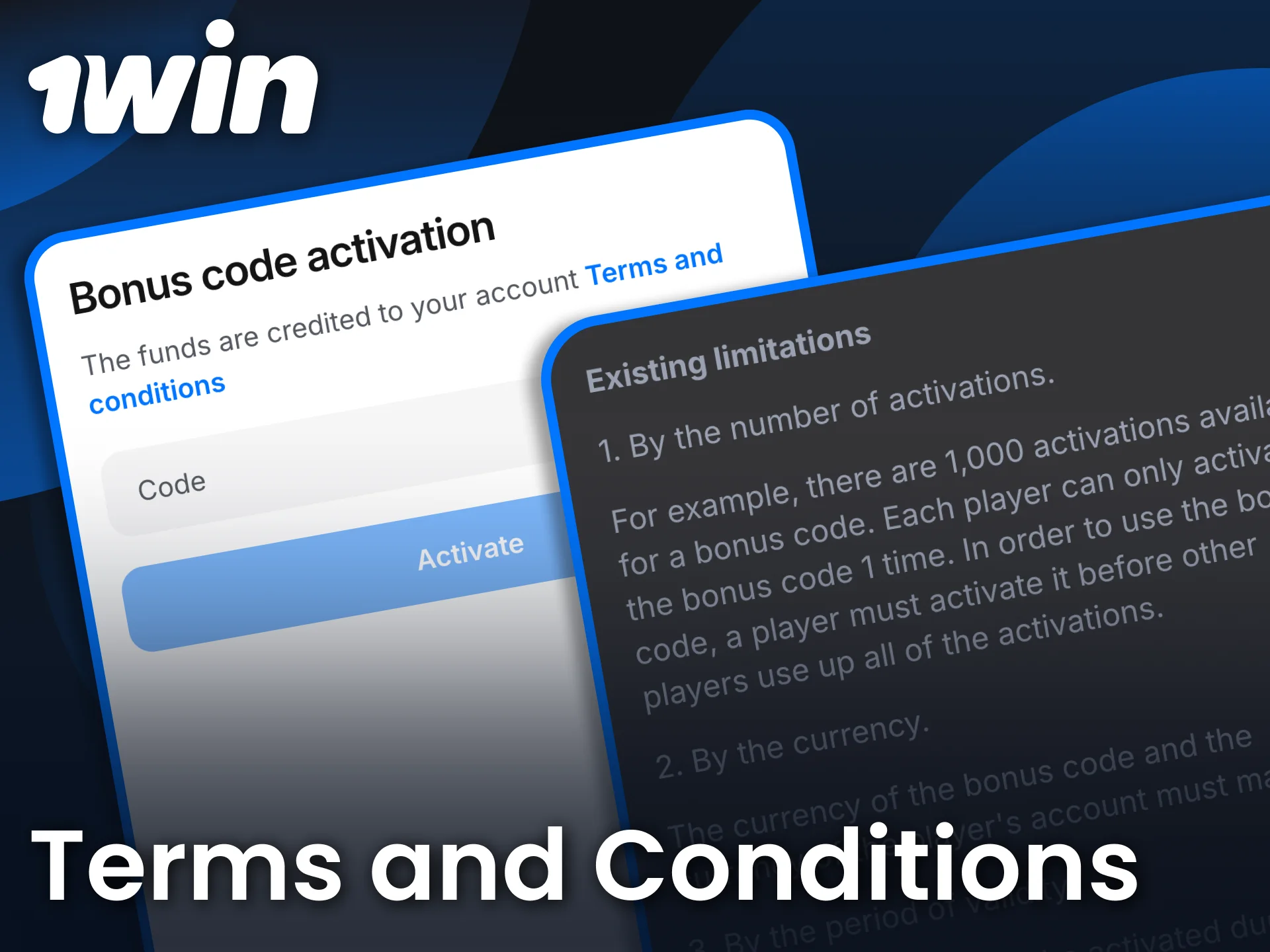 Review the 1win promo code terms and understand bonus requirements before activation.