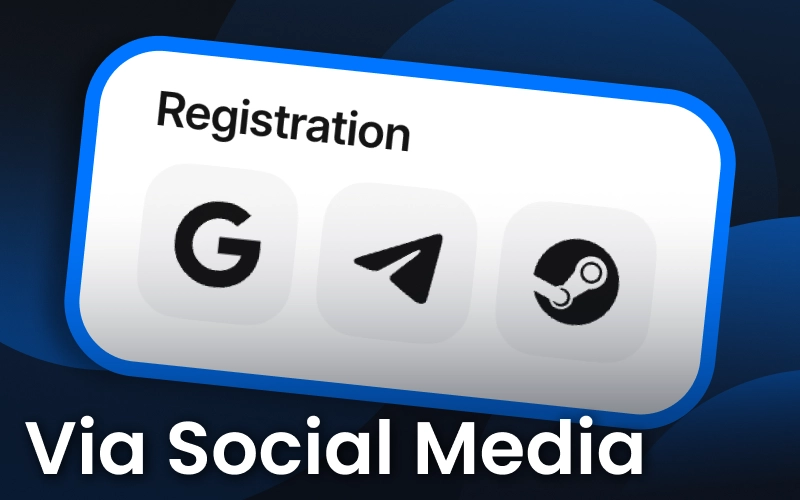 Connect your social account to 1win and start playing faster.